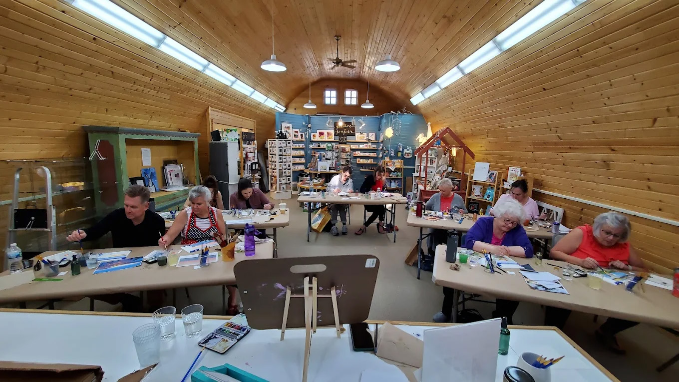 The interior of the classroom at Gladje gallery.